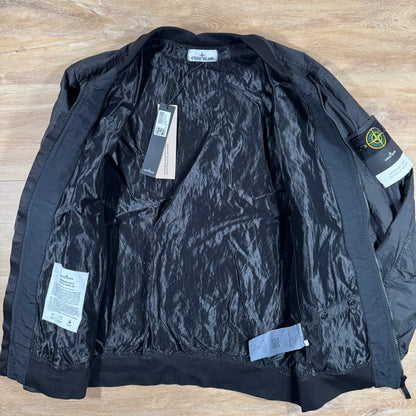 Stone Island Crinkle Reps R-NY Bomber Jacket in Black Castmark