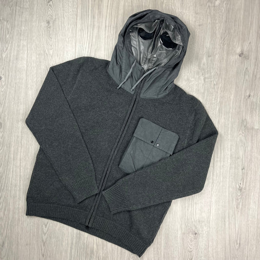 CP Company Knit Explorer Hoodie - Dark Shadow Castmark