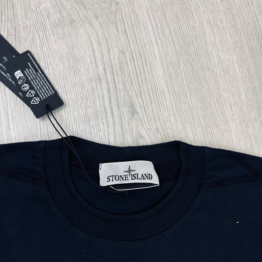 Stone Island Embroidered T-Shirt - Navy Castmark