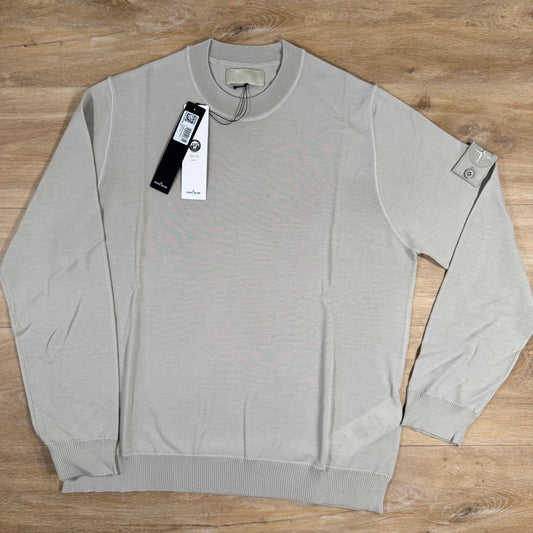 Stone Island Light Pure Wool Ghost Sweatshirt in Beige Castmark