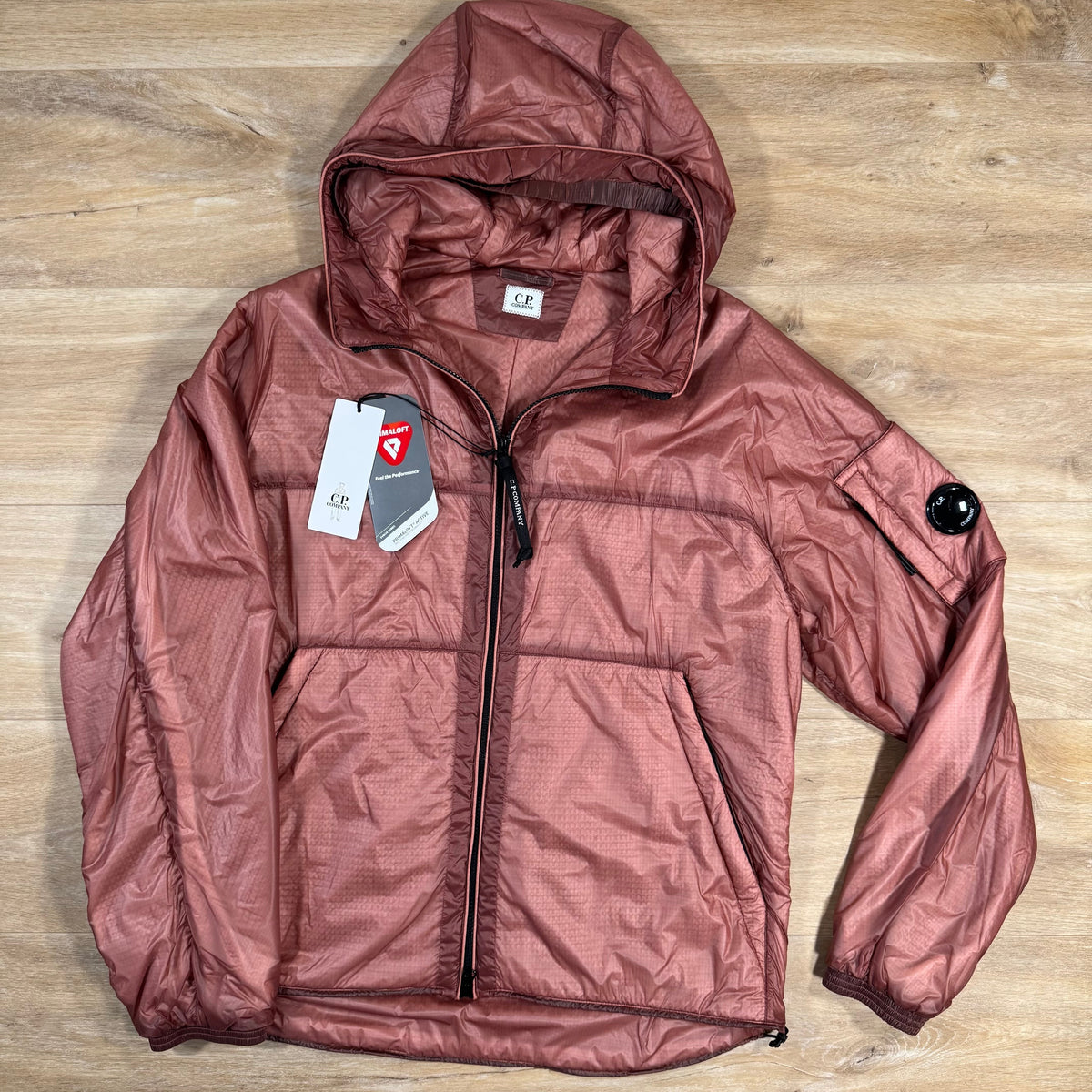 CP Company Nada Shell Primaloft Lens Jacket in Canyon Clay - Pink Castmark