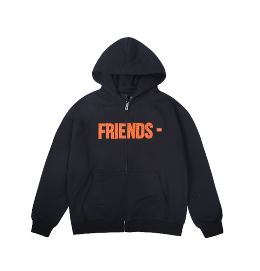 VLONE Zip Hooded Jacket 'Black Orange' VLZPHD2023003