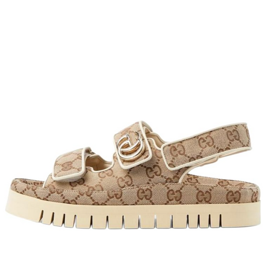 (WMNS) Gucci Double G Sandals 'Beige Brown' 816630-FAD9F-9753