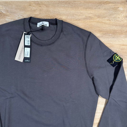 Stone Island Organic Cotton Fleece Sweatshirt in Charcoal Grey Castmark