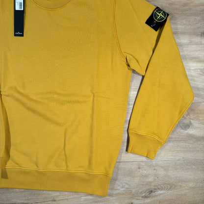 Stone Island Garment Dyed Crewneck Sweatshirt in Mustard Castmark