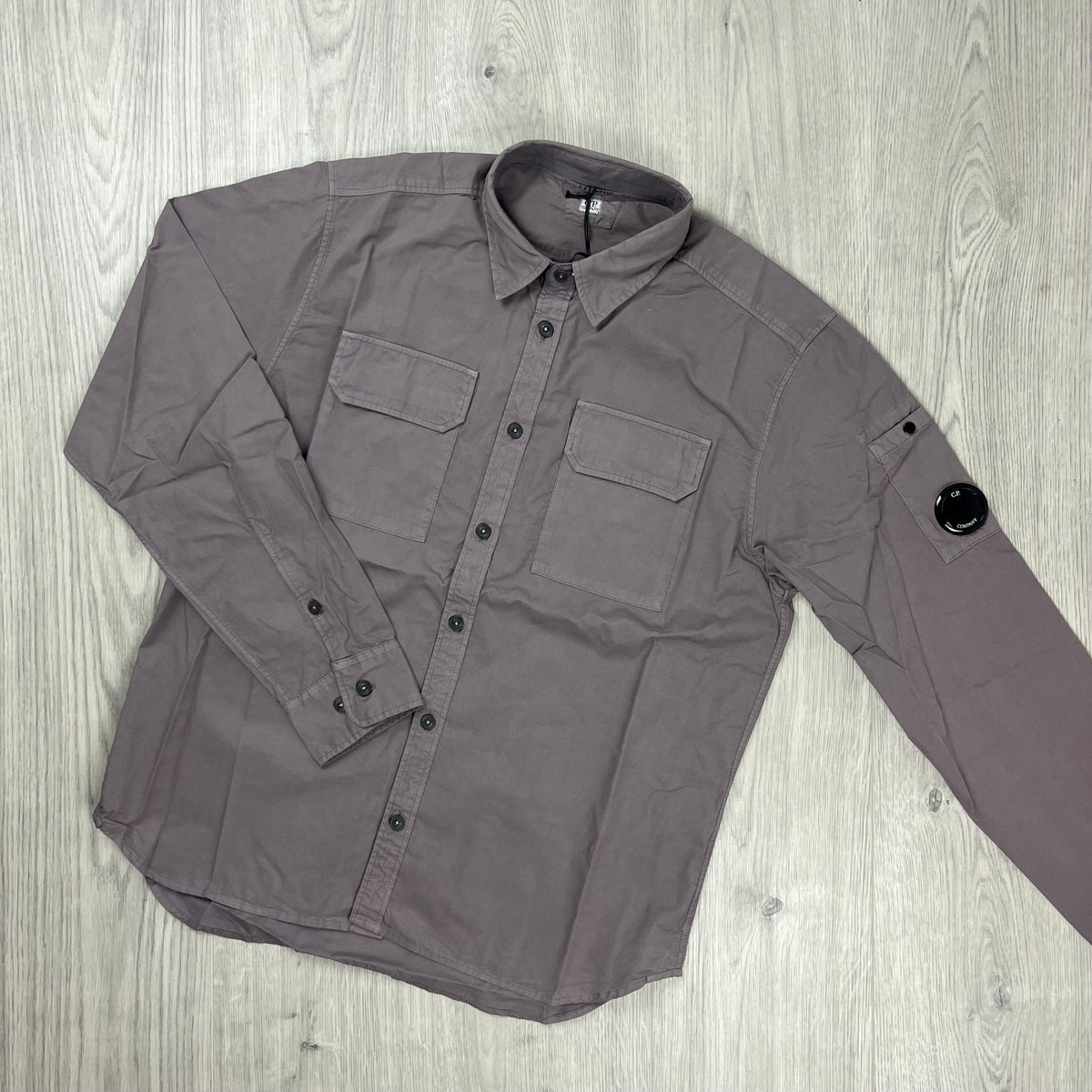 CP Company Button Overshirt - Dove Castmark