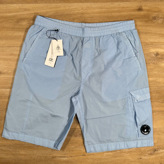 CP Company Chrome-R Cargo Shorts in Cerulean - Light Blue Castmark