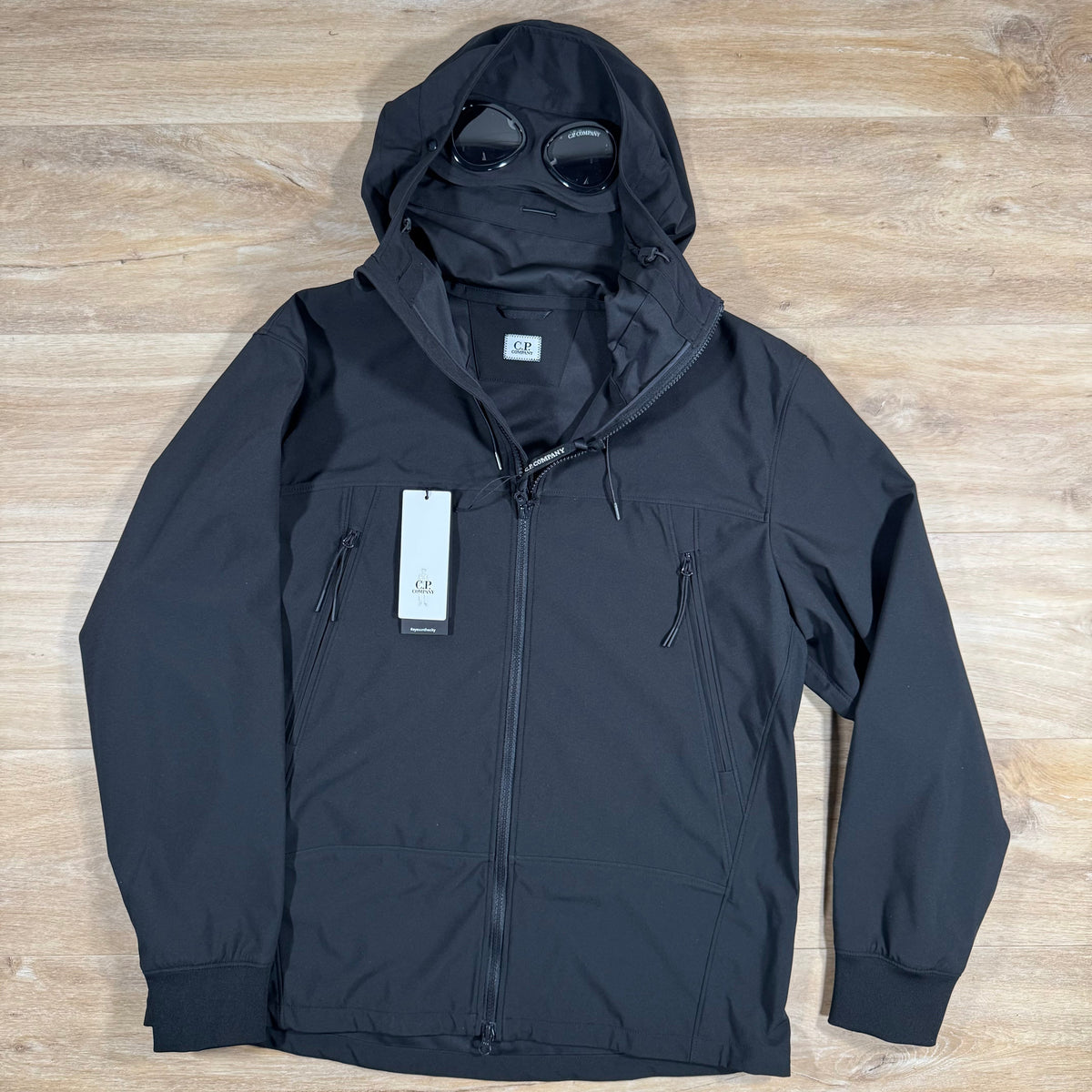 CP Company Shell-R Goggle Jacket in Black Castmark