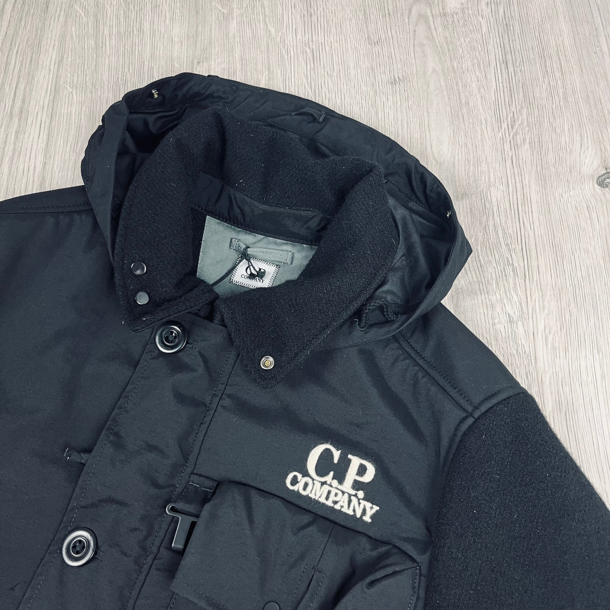 CP Company Duffel Goggle Jacket - Black Castmark