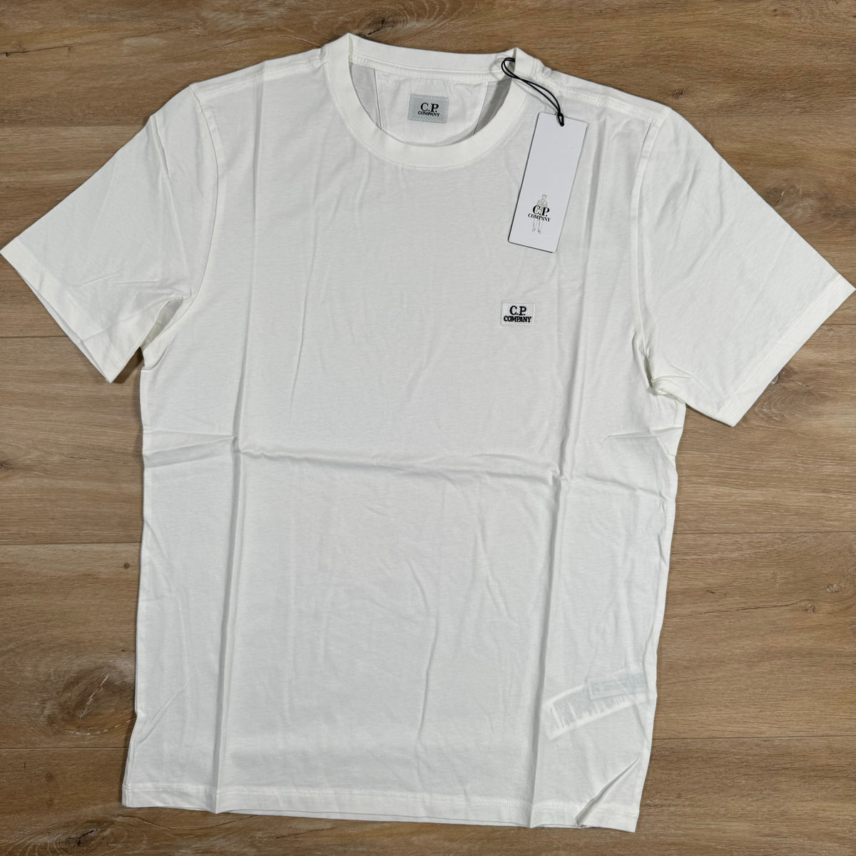 CP Company Logo Patch T-Shirt in Gauze White Castmark