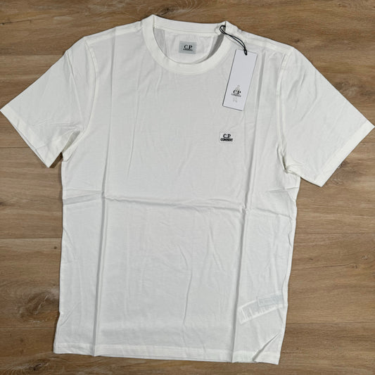 CP Company Logo Patch T-Shirt in Gauze White Castmark