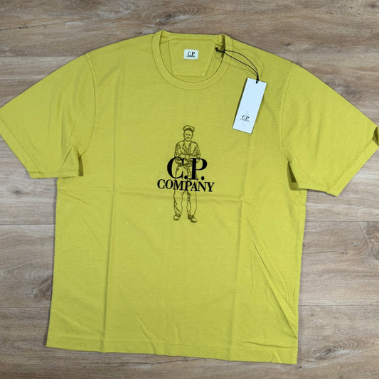 CP Company 1020 British Sailor T-Shirt in Cress Green - Yellow Castmark