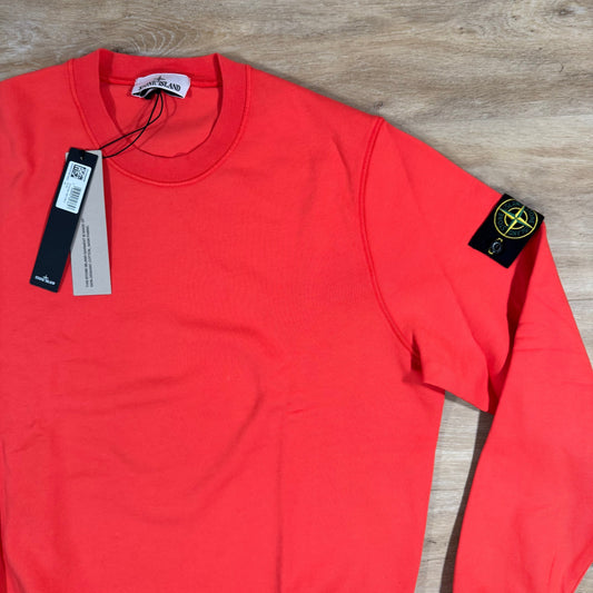 Stone Island Organic Cotton Fleece Sweatshirt in Papaya Castmark