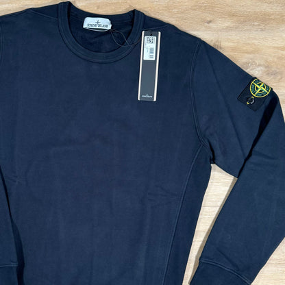 Stone Island Garment Dyed Crewneck Sweatshirt in Navy Castmark