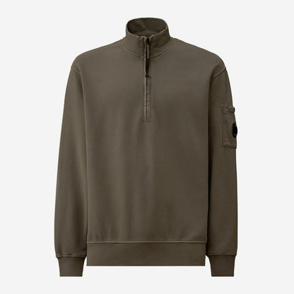 C.P. Company Brushed And Emerized Diagonal Fleece Half Zip Sweatshirt