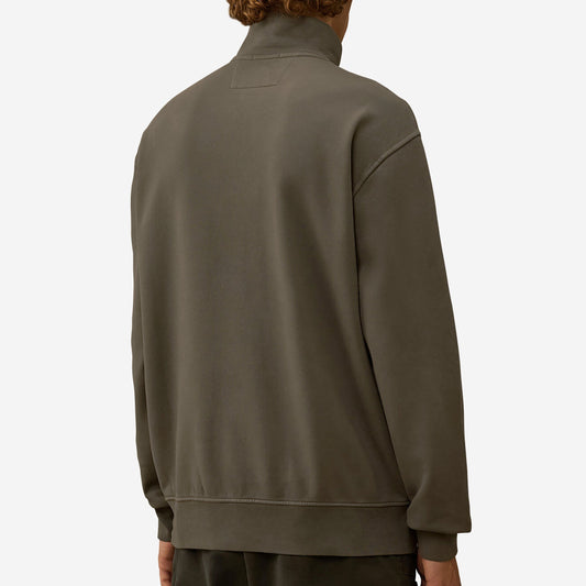 C.P. Company Brushed And Emerized Diagonal Fleece Half Zip Sweatshirt