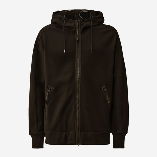 C.P. Company Diagonal Raised Fleece Goggle Zipped Hooded Sweatshirt