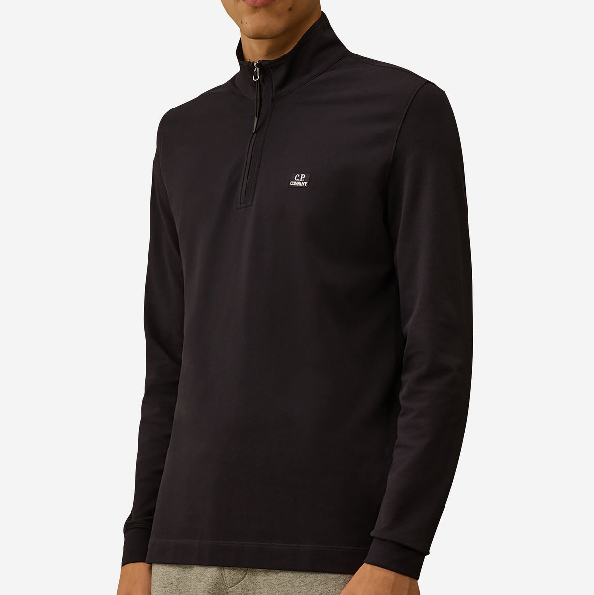 C.P. Company Stretch Piquet Half Zip Long Sleeve Polo