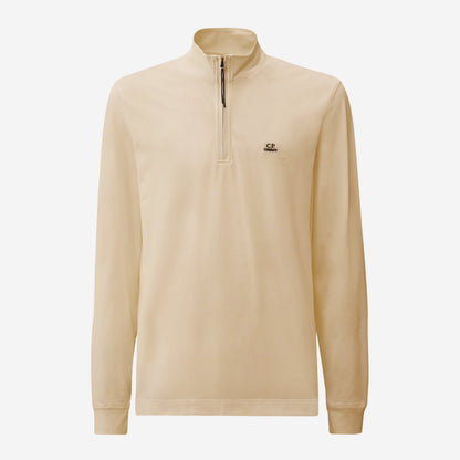 C.P. Company Stretch Piquet Half Zip Long Sleeve Polo