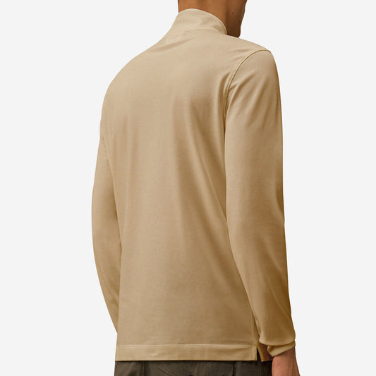 C.P. Company Stretch Piquet Half Zip Long Sleeve Polo