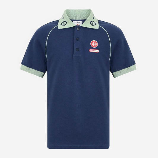 Casablanca Chenille Collar Polo Shirt
