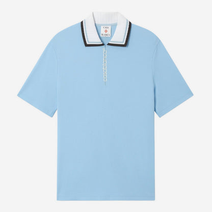 Casablanca Pique Quarter Zip Polo