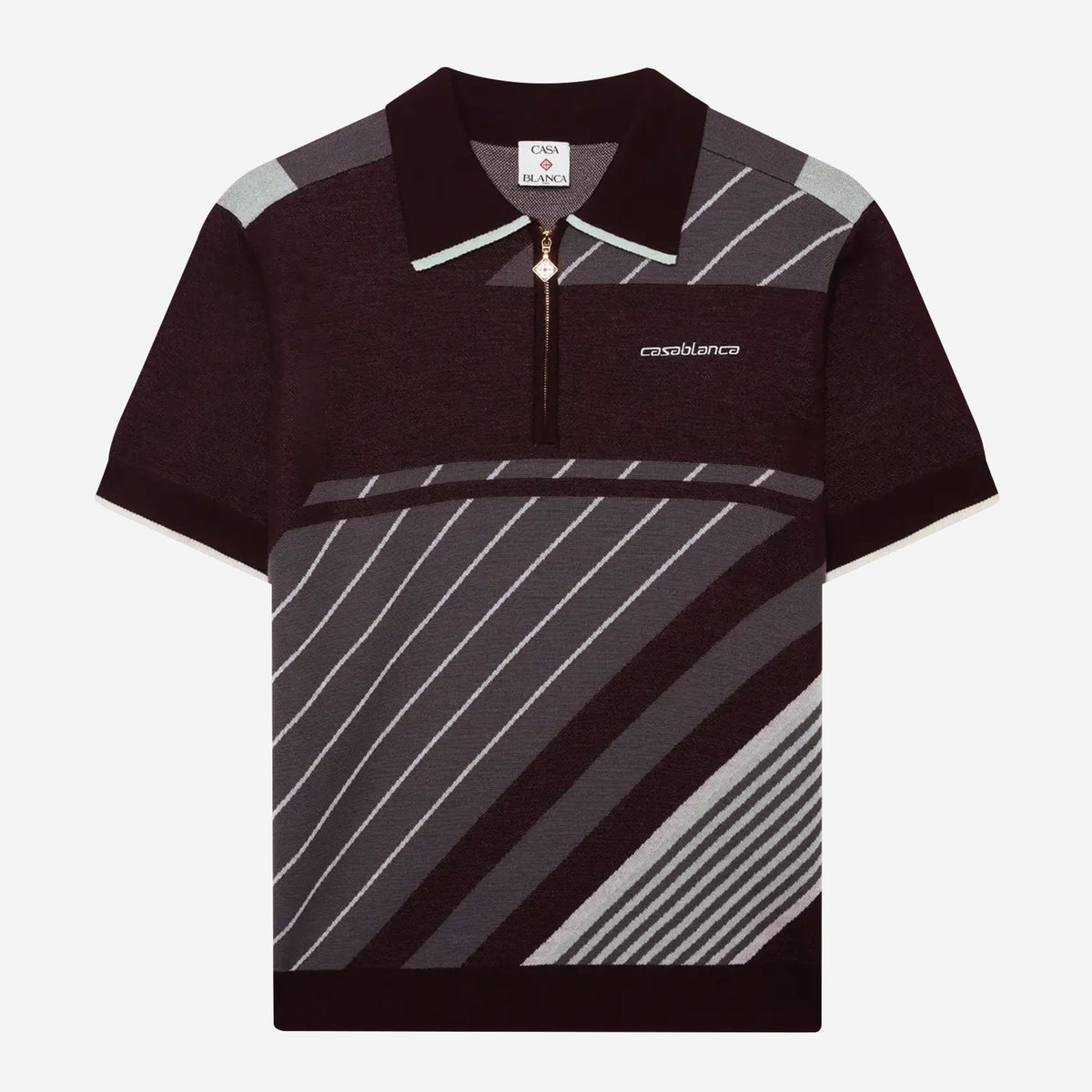 Casablanca Merino Diagonal Tennis Polo