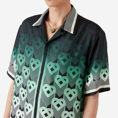 Casablanca Gradient Monogram Short Sleeve Silk Shirt