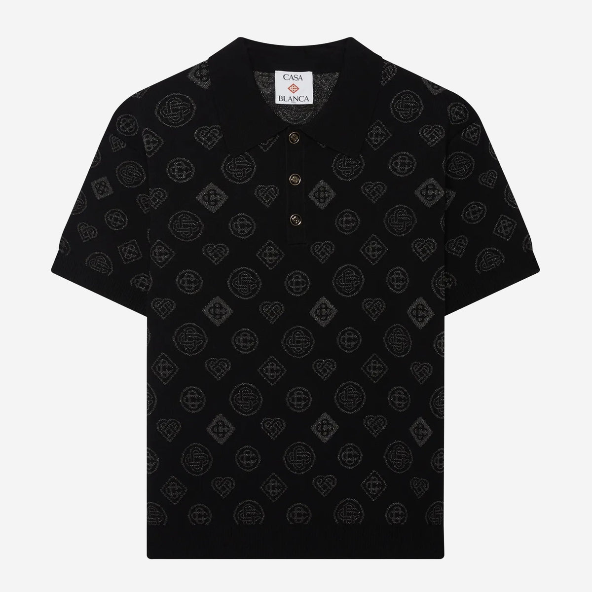 Casablanca Monogram Jacquard Knit Polo