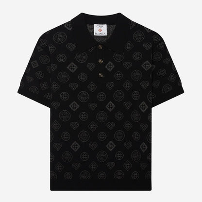 Casablanca Monogram Jacquard Knit Polo