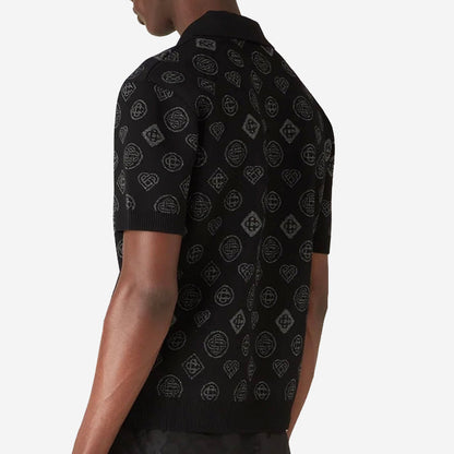 Casablanca Monogram Jacquard Knit Polo