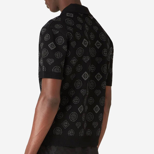 Casablanca Monogram Jacquard Knit Polo
