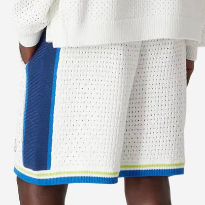 Casablanca White & Blue Crochet Shorts