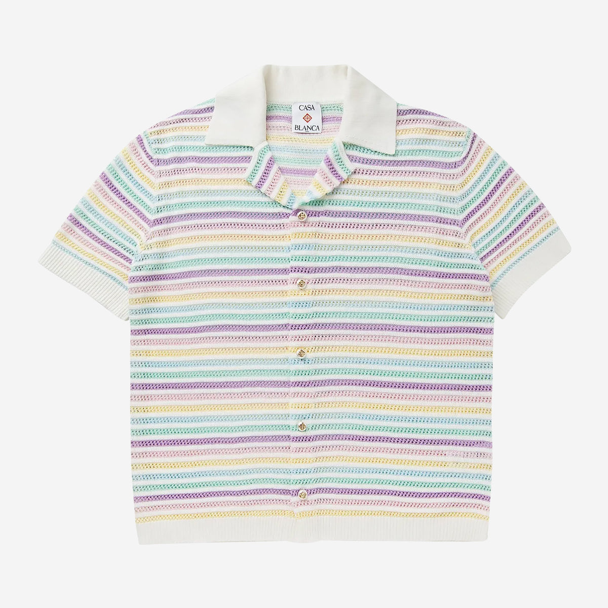 Casablanca Flower Short Sleeve Crochey Shirt