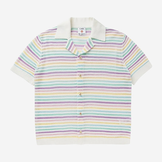 Casablanca Flower Short Sleeve Crochey Shirt