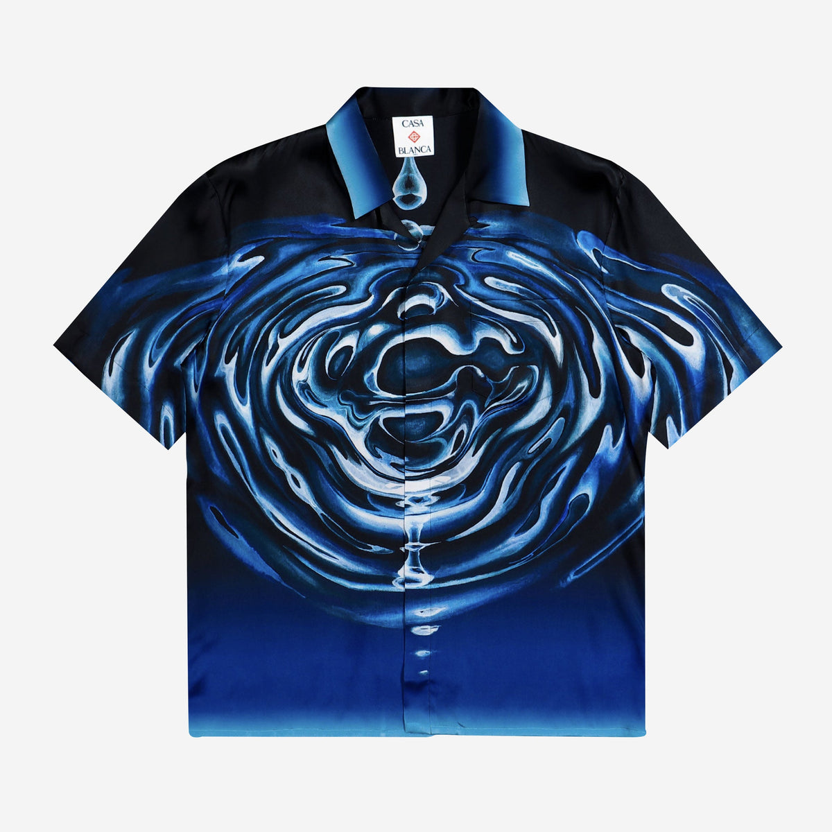 Casablanca Ripple Logo Cuban Collar Shirt