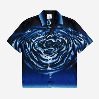 Casablanca Ripple Logo Cuban Collar Shirt