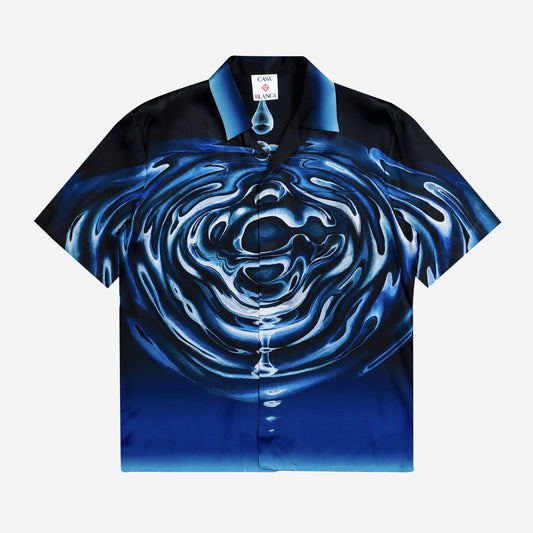 Casablanca Ripple Logo Cuban Collar Shirt