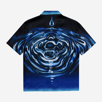 Casablanca Ripple Logo Cuban Collar Shirt