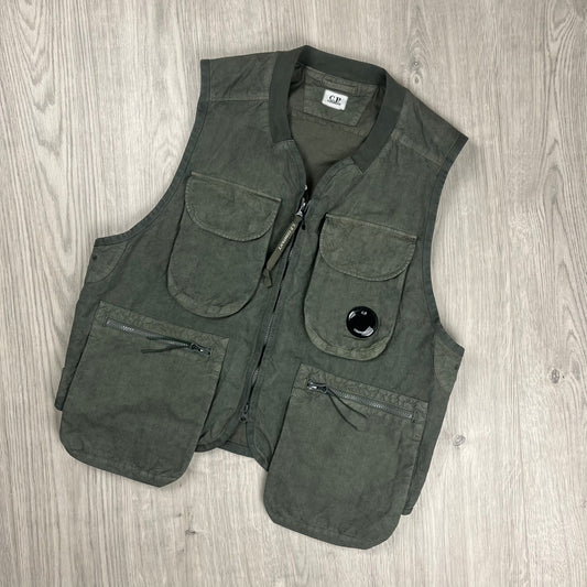 CP Company Ba-Tic Gilet - Thyme Green Castmark