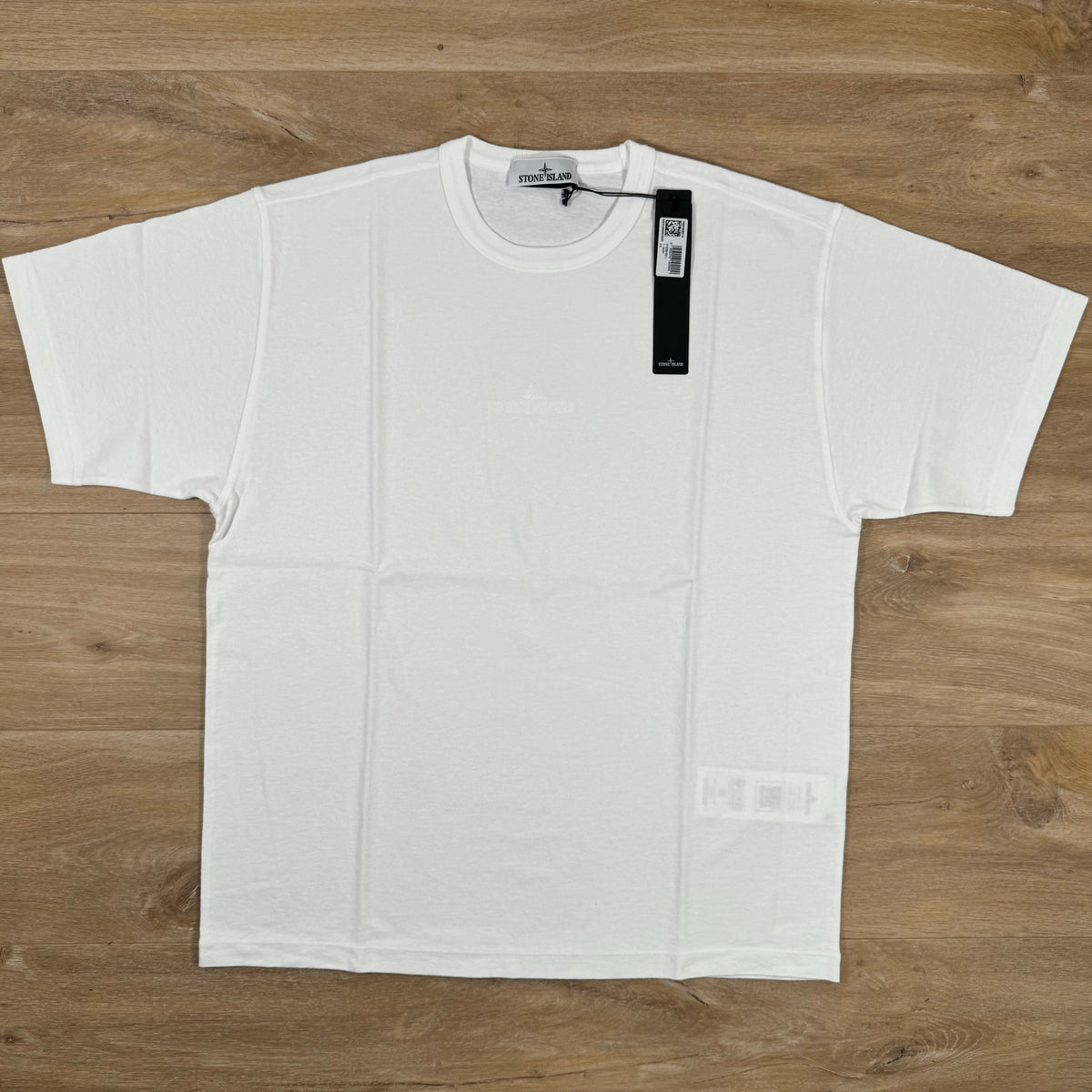 Stone Island Old Effect Cotton T-Shirt in White Castmark