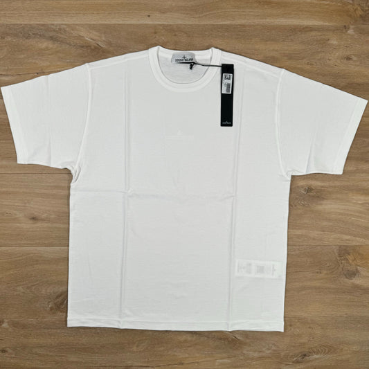 Stone Island Old Effect Cotton T-Shirt in White Castmark