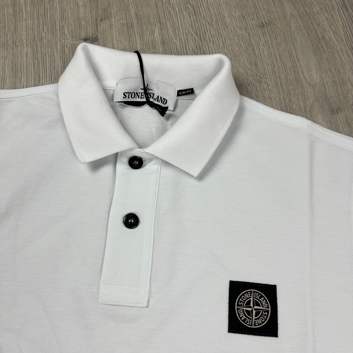 Stone Island Patch Polo Shirt - White Castmark