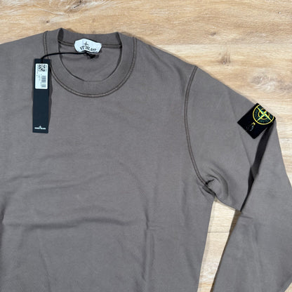 Stone Island Garment Dyed Crewneck Sweatshirt in Walnut Brown Castmark