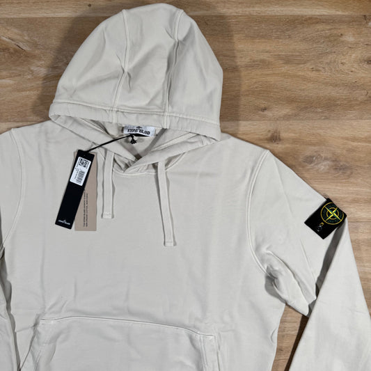 Stone Island Organic Cotton Fleece Pullover Hoodie in Sand Castmark