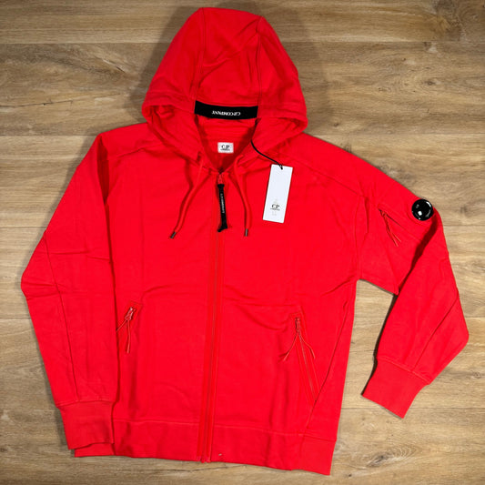 CP Company Diagonal Raised Zipped Lens Hoodie in Poinciana - Orange Castmark