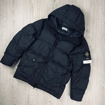 Stone Island Crinkle Reps Down Jacket - Black Castmark