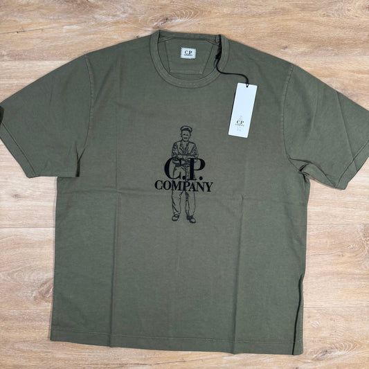 CP Company 1020 British Sailor T-Shirt in Thyme - Green Castmark