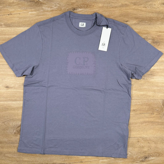 CP Company Stitch Block Logo T-Shirt in Lavender Violet Castmark