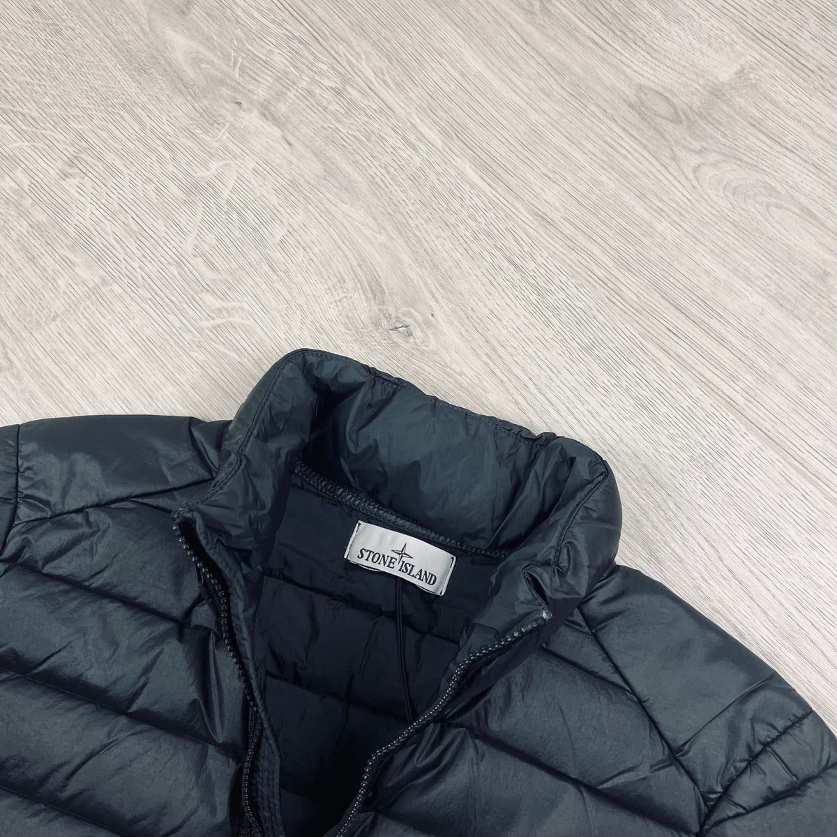 Stone Island Woven Down Jacket - Black Castmark